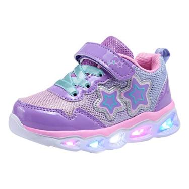 Imagem de Tênis infantil infantil Coodo com glitter, Mauve, 12 Little Kid
