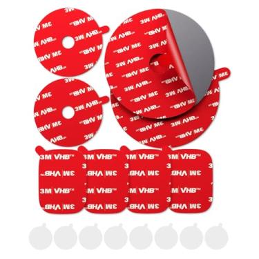 Imagem de APPS2Car 8 peças de almofadas adesivas 3M VHB para câmera de painel com filme eletrostático, resistente ao calor redondo e quadrado suporte de carro dupla face, fita adesiva para para-brisas de carro