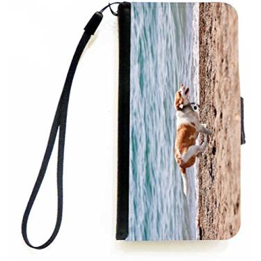 Imagem de Rikki Knight Capa carteira flip para cães correndo na praia com aba magnética para Apple iPhone 5c