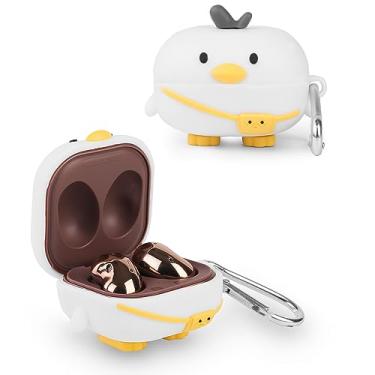 Imagem de Suublg Capa protetora de silicone com chaveiro para fones de ouvido Samsung Galaxy Buds2 Pro (2022)/Galaxy Buds 2 (2021)/Galaxy Buds Pro (2021)/Galaxy Buds Live Earphones (2020)