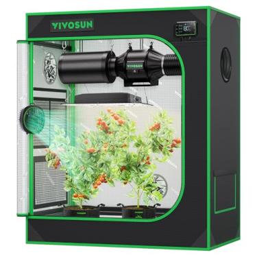 Imagem de VIVOSUN Barraca hidropônica Mylar de 76 cm x 45 cm com janela de observação e bandeja de chão para cultivo de plantas internas