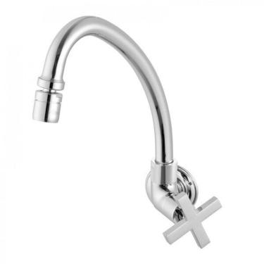 Imagem de Torneira De Parede Para Cozinha Bica Móvel 1187 ômega C28 Meber Metais Cromado
