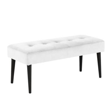 Imagem de Banco Estofado Theo 1,40m Suede Branco - Inova Decor