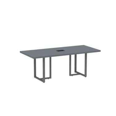 Imagem de Sala De Reunião Pe40 Com Mesa, Painel De Tv E Prateleira Noce Naturalle-grafito