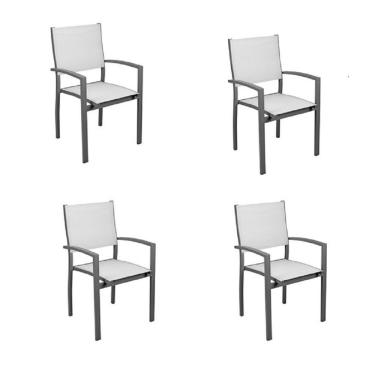 Imagem de Conjunto 4 Cadeiras Alumínio Angra Amêndoa Bege