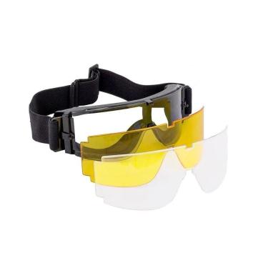 Imagem de Óculos Proteção Tiro Esportivo Airsoft Com 03 Lentes Rossi