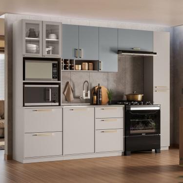 Imagem de Cozinha Modulada 5 Peças Com Paneleiro Duplo Forno Essence 100% Mdf Fendi