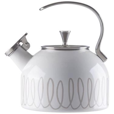 Imagem de KATE SPADE Chaleira de Água com Apito, Capacidade 2.4L, Aço Inoxidável, Branca