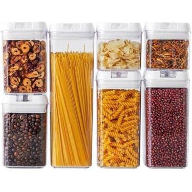 Imagem de Kit 07 Potes Herméticos Acrílico Multiuso Resistente Porta Alimento Co