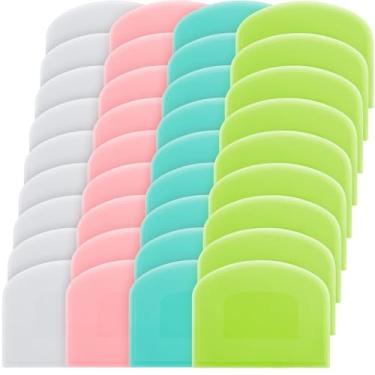 Imagem de Thyle Conjunto de raspador de massa de plástico, 36 peças, tigela multiuso, cortador de massa, espátula de raspador flexível para cozinha, ferramenta de assar bolo, pizza, alimentos, pastelaria