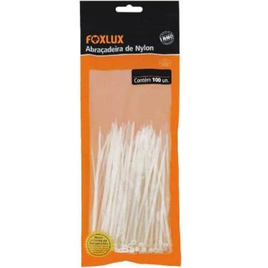 Imagem de Abraçadeiras de Nylon 200 x 3.5 mm 100 Unidades Branco Foxlux