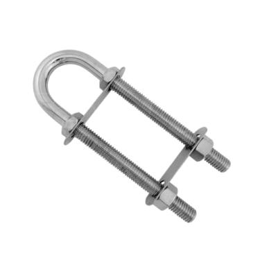Imagem de SeaLux Marine Boat Bow Eye Stern Eye U Bolt Tie Down 1.3cm Stock, 15cm - 1.3cm Overall Length, 10cm - 1.9cm thread Length with Hex Nuts and washers-SL878805856