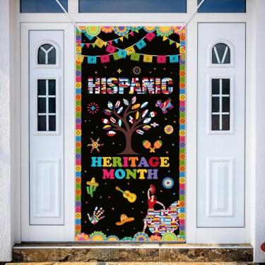 Imagem de Tatuo Decorações do mês da herança hispânica 0,9 x 1,8 m Capa de porta latino-americana bandeira de porta de países de língua espanhola decorações de sala de aula espanhola para sala de aula, casa,