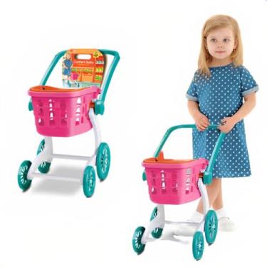 Imagem de Simulador Carrinho De Compras Supermercado Brinquedo Infantil Menina -