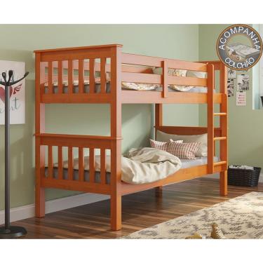 Imagem de Beliche 100% Madeira 730LA Caramelo Acetinado Piratini + Colchão Gazin