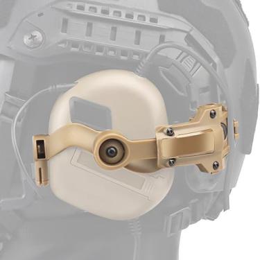Imagem de Kit adaptador de trilho de capacete Airsoft – Acessórios de capacete tático para fone de ouvido tático Earmor, ajuste Ops-Core ARC e Team Wendy M-LOK Sistema de trilhos (bronzeado)