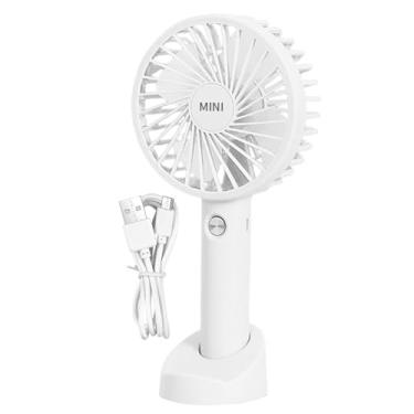 Imagem de Ventilador portátil portátil - Ventilador de mão pessoal com base, ventilador de mão portátil pessoal, ventilador de resfriamento pequeno de recarga de 3 velocidades com base, para casa, acampamento