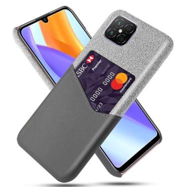 Imagem de Capa para Honor Play 5 5G,Anti-deslizamento,Proteção contra quedas de 360°,Resistência à impressão digital,Tela e caso de couro PU com 1 slot de cartão atrás-Gray