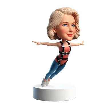 Imagem de Lady Skydiving Bobblehead Handcrfted from Your Photo for Adventure - Decoração emocionante de amigos apaixonados para espaços de viciados em adrenalina Presente ideal para aqueles que amam esportes
