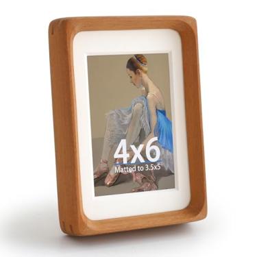 Imagem de SoochART Porta-retrato de madeira de teca, imagem 8,5 x 12 cm com tapete ou 10 x 15 sem tapete, porta-retrato de mesa de 10 x 15 cm, acrílico, mesa ou parede