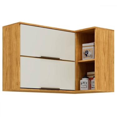 Imagem de Armário Aéreo Cozinha de Canto Amélia 2 Portas 1 Prateleira Marrocos/Off White - Pnr Móveis