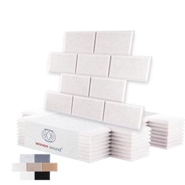 Imagem de WoveN SounD Painéis de tijolo acústico sem costura visual, alta densidade, amortecimento de som, bloqueador de ruído decorativo azulejos de parede de feltro para tetos, escritório em casa e sala de