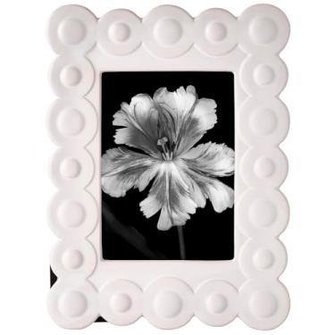 Imagem de Mikasa Moldura texturizada de cerâmica branca, exibe uma foto de 12 x 18 cm, 16 x 21 x 29 cm