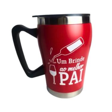 Imagem de Caneca Térmica Inox Com Tampa Removível 350ml Dia Dos Pais - Vermelho