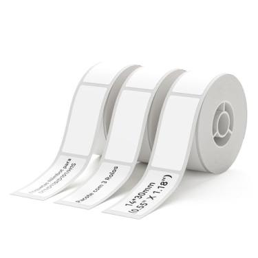 Imagem de 3 Rolos de Etiquetas Adesivas Brancas para NIIMBOT D11 D110 - Etiquetas Térmicas 14 * 30mm - Ideal para Organização de Alimentos, Casa, Escritório e Escola