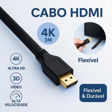 Imagem de Cabo HDMI Premium 3m Alta Velocidade 4K Ultra HD Televisores - FAZA
