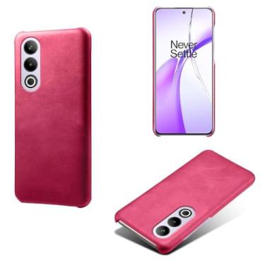 Imagem de Capa para Oneplus Ace 3V,Proteção contra quedas,Casca de volta de cor sólida simples,Design de couro de imitação de plástico-Rose