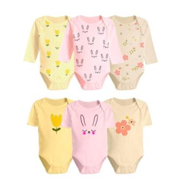 Imagem de Kit Roupa de Bebê 6 Peças Body Manga Longa e Curta Estampado - Koala B