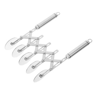 Imagem de Luxshiny Conjunto de cortadores de roda de pastelaria, antiderrapante, rolo de massa de pizza, treliça, cortador de crosta para uso profissional