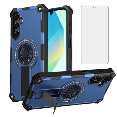Imagem de Asuwish Capa de celular para Samsung Galaxy A26 5G com película protetora de tela de vidro temperado e suporte magnético à prova de choque fina híbrida robusta acessórios para celular A 26 26A LTE