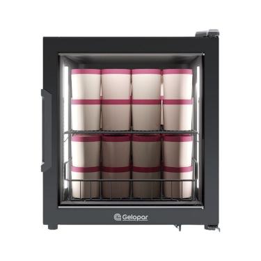 Imagem de Refrigerador Bancada Com Porta De Vidro 85l Gfb75cb Gelopar Expositor All Black 220v