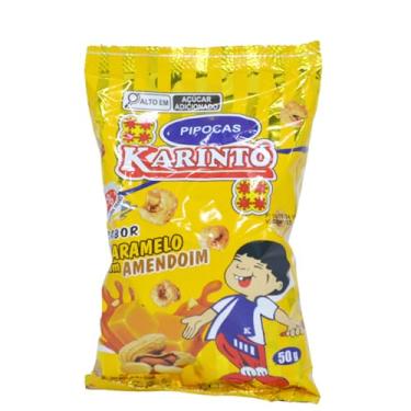 Imagem de Pipoca Pronta Sabor Caramelo C/Amendoim 50gr Karintó (10 unidades)