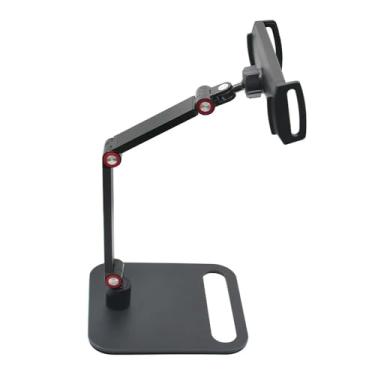 Imagem de Suporte para tablet, suporte de exibição portátil, centro de gravidade estável, adequado para trabalho, estudo, transmissão ao vivo, filmagem e assistir a vídeos (balanço duplo para a esquerda e para