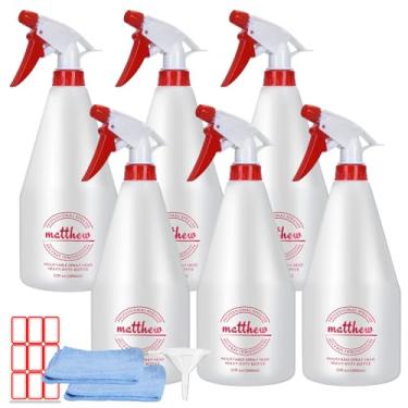Imagem de Matthew Cleaning, frascos de spray de plástico de 947 ml, frascos de spray resistentes a produtos químicos profissionais para produtos químicos, limpador, alvejante, seguro para solventes, bocal