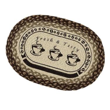 Imagem de Ioensy Jogo americano trançado, almofada para copos, presente, corda de cânhamo antiderrapante, peça central de mesa, decoração para casa para mulheres, M