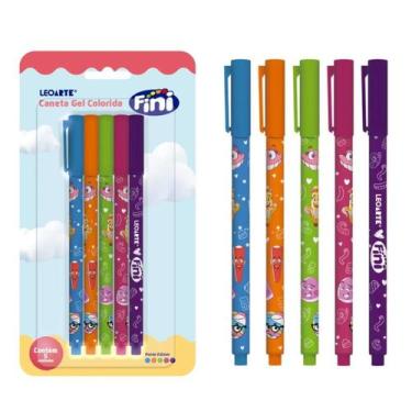 Imagem de Caneta gel fini 0.6mm corpo estampado com 05 unidades  - Leonora