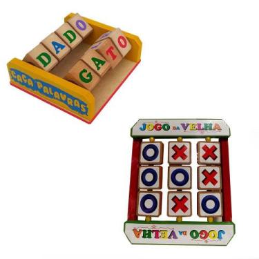 Imagem de Kit Caça Palavras e Jogo da Velha Girar Brinquedo Educativo - TRALALA