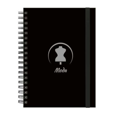 Imagem de Caderno Colegial Plus 12 Matérias Profissões Moda (Preto e Prata)