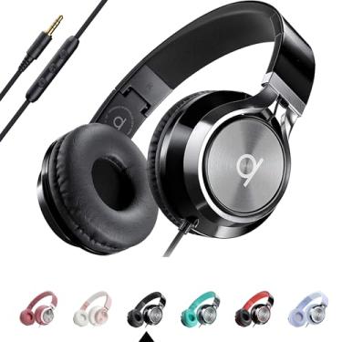 Imagem de ARTIX Fones de ouvido com fio CL750 com microfone e controle de volume — Fones de ouvido intra-auriculares com isolamento de ruído para computador e laptop com fio, plugue com fio (dobrável, conector