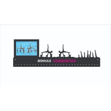 Imagem de Porta Medalha Nado Sincronizado Feminino com Porta Retrato 61cm Compri