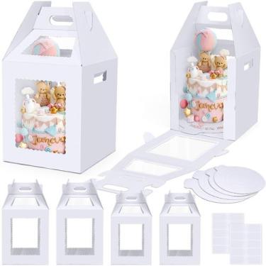 Imagem de Caixas de bolo altas Naleyber para bolos Tier Cakes de 10 e 12 polegad