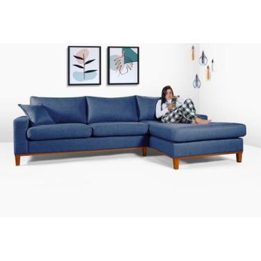 Imagem de Sofá California 4 Lugares Living Chaise Linho Lado Esquerdo - Essencia