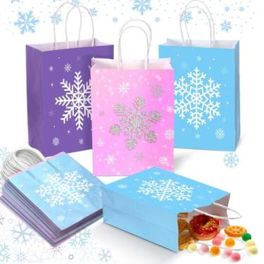 Imagem de Bolsas Snowflake Party Favors Paper Cindeer Kraft, 21 unidades