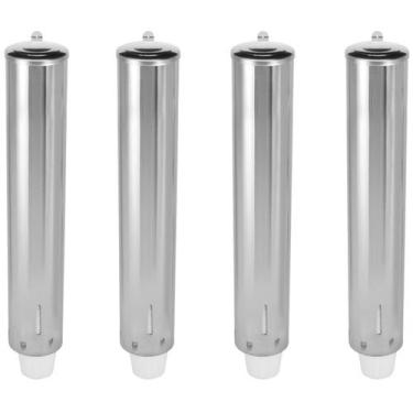Imagem de Kit com 4 Porta Copos em Aço Inox para Copos de Água 180 e 200ml Aurim
