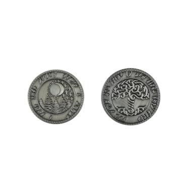 Imagem de The Broken Token - Elven Silver Fantasy Coin - 30mm Metal Novelty Coins - Cosplay and TTRPG Game Pieces - Pack of 10