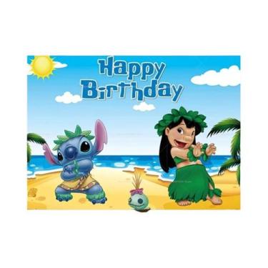 Imagem de Fundo Fotográfico Para Aniversário Infantil E Chá De Bebê Disney Stitc